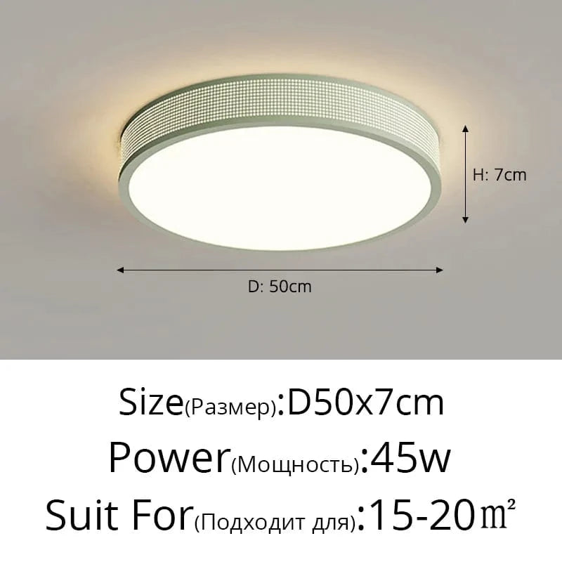 Qiyimei - Plafonnier LED Style Cercle Carré Décoratif | Marco Lucetti A vert 50cm / 3 couleurs sans télécommande