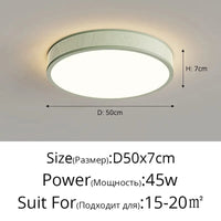 Qiyimei - Plafonnier LED Style Cercle Carré Décoratif | Marco Lucetti A vert 50cm / 3 couleurs sans télécommande