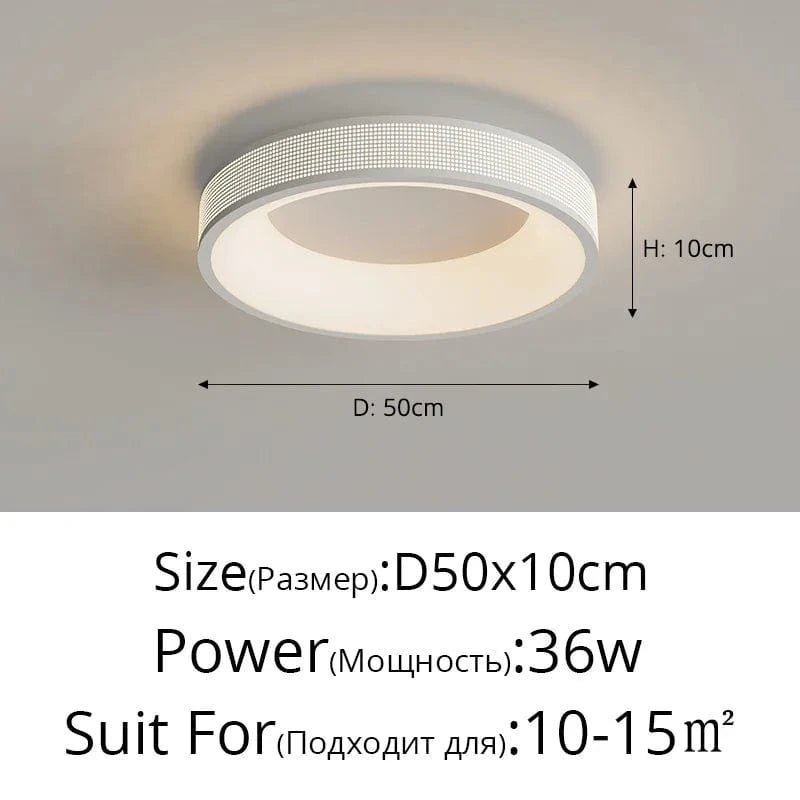 Qiyimei - Plafonnier LED Style Cercle Carré Décoratif | Marco Lucetti B Blanc 50cm / Intensité variable avec télécommande