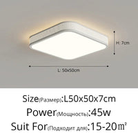 QIYIMEI: Plafonnier LED Style Cercle Carré pour Décoration Maison | Marco Lucetti