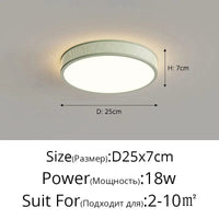 QIYIMEI: Plafonnier LED Style Cercle Carré pour Décoration Maison | Marco Lucetti A vert 25cm / Intensité variable avec télécommande