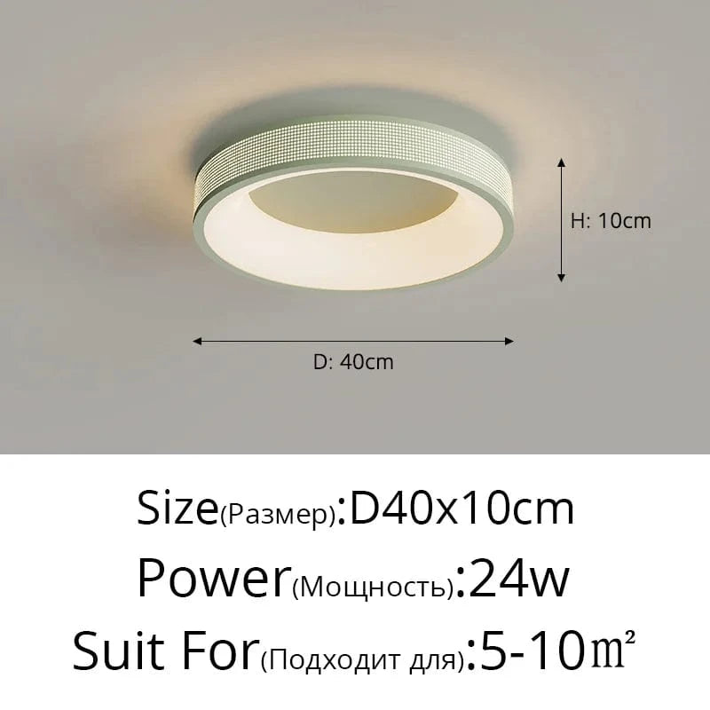 QIYIMEI: Plafonnier LED Style Cercle Carré pour Décoration Maison | Marco Lucetti B Vert 40cm / Intensité variable avec télécommande