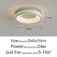 QIYIMEI: Plafonnier LED Style Cercle Carré pour Décoration Maison | Marco Lucetti B Vert 40cm / Intensité variable avec télécommande