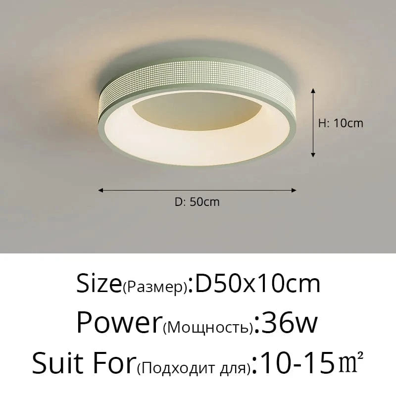 QIYIMEI: Plafonnier LED Style Cercle Carré pour Décoration Maison | Marco Lucetti B Vert 50cm / Intensité variable avec télécommande