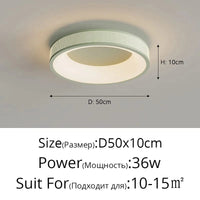 QIYIMEI: Plafonnier LED Style Cercle Carré pour Décoration Maison | Marco Lucetti B Vert 50cm / Intensité variable avec télécommande