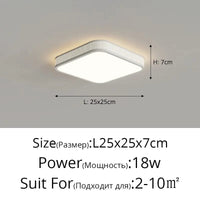 QIYIMEI: Plafonnier LED Style Cercle Carré pour Décoration Maison | Marco Lucetti C Blanc 25cm / 3 couleurs sans télécommande