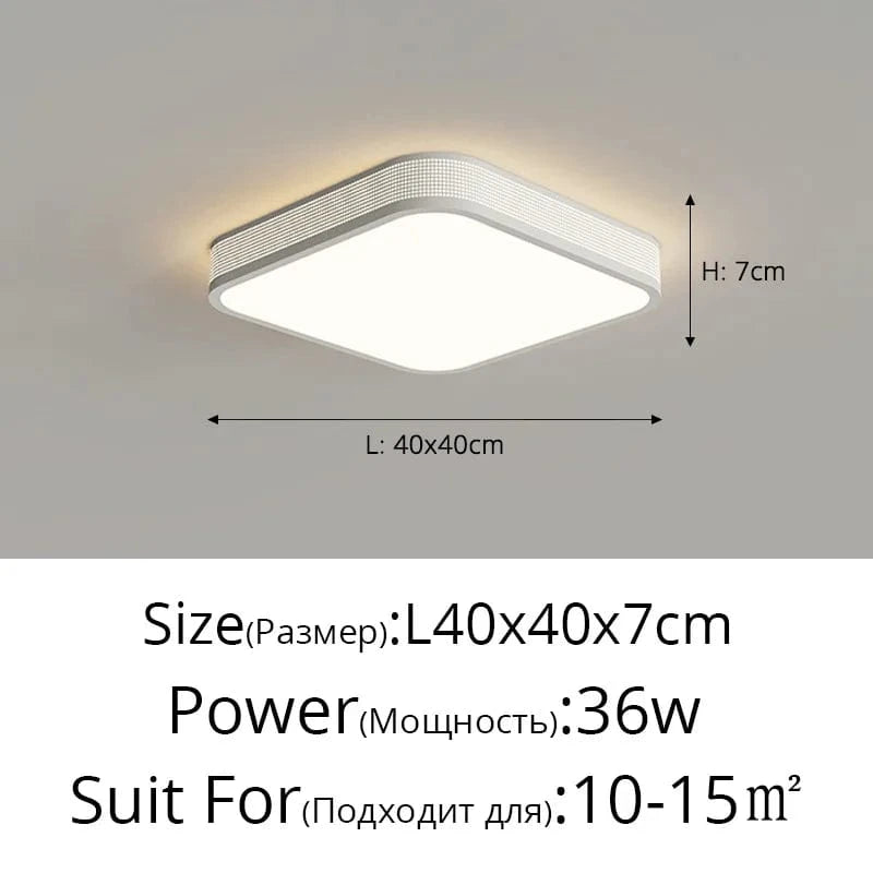 QIYIMEI: Plafonnier LED Style Cercle Carré pour Décoration Maison | Marco Lucetti C Blanc 40cm / 3 couleurs sans télécommande