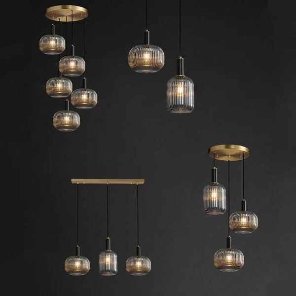 Restaurant Luxe : Suspensions LED en Verre Cuivre pour un Décor Art & Élégance | Marco Lucetti