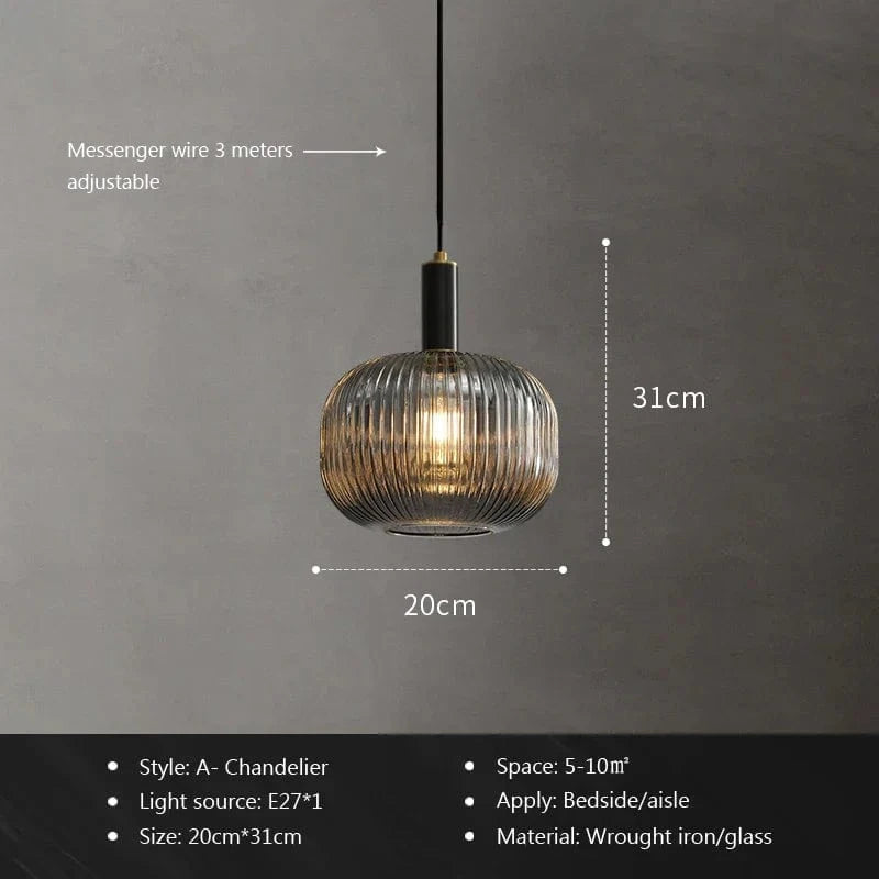 Restaurant Luxe : Suspensions LED en Verre Cuivre pour un Décor Art & Élégance | Marco Lucetti A1 / Sans ampoule