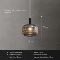 Restaurant Luxe : Suspensions LED en Verre Cuivre pour un Décor Art & Élégance | Marco Lucetti A1 / Sans ampoule