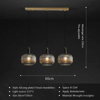 Restaurant Luxe : Suspensions LED en Verre Cuivre pour un Décor Art & Élégance | Marco Lucetti A3 / Sans ampoule