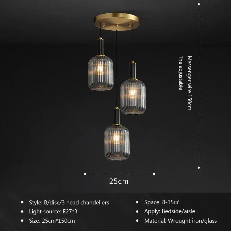 Restaurant Luxe : Suspensions LED en Verre Cuivre pour un Décor Art & Élégance | Marco Lucetti B2 / Sans ampoule