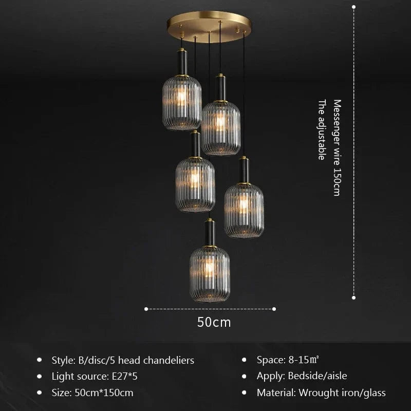 Restaurant Luxe : Suspensions LED en Verre Cuivre pour un Décor Art & Élégance | Marco Lucetti B4 / Sans ampoule