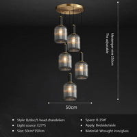 Restaurant Luxe : Suspensions LED en Verre Cuivre pour un Décor Art & Élégance | Marco Lucetti B4 / Sans ampoule