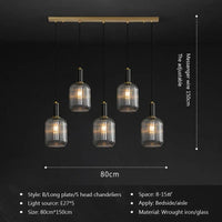 Restaurant Luxe : Suspensions LED en Verre Cuivre pour un Décor Art & Élégance | Marco Lucetti B5 / Sans ampoule