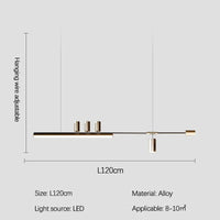  Restaurant Moderne Lustres Bande Linéaire à LED - Luminaires Design Luxe | Marco Lucetti A L120cm / Lumière froide