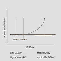  Restaurant Moderne Lustres Bande Linéaire à LED - Luminaires Design Luxe | Marco Lucetti B L120cm / Lumière froide