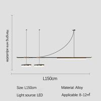  Restaurant Moderne Lustres Bande Linéaire à LED - Luminaires Design Luxe | Marco Lucetti B L150cm / Lumière froide