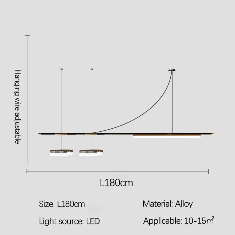  Restaurant Moderne Lustres Bande Linéaire à LED - Luminaires Design Luxe | Marco Lucetti B L180cm / Lumière froide