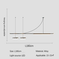  Restaurant Moderne Lustres Bande Linéaire à LED - Luminaires Design Luxe | Marco Lucetti B L180cm / Lumière froide