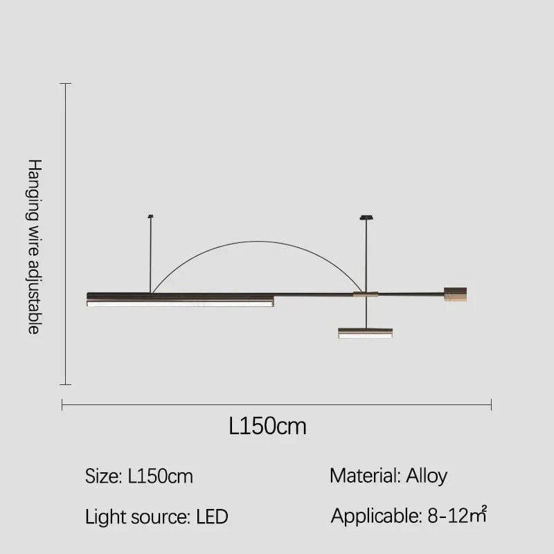  Restaurant Moderne Lustres Bande Linéaire à LED - Luminaires Design Luxe | Marco Lucetti C L150cm / Lumière froide