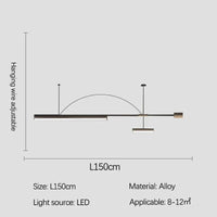  Restaurant Moderne Lustres Bande Linéaire à LED - Luminaires Design Luxe | Marco Lucetti C L150cm / Lumière froide