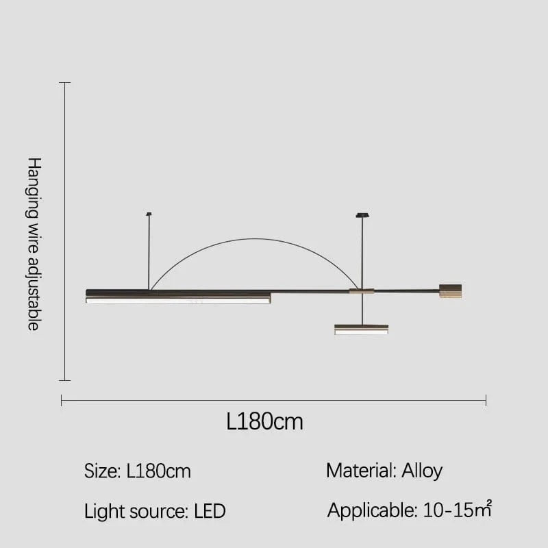  Restaurant Moderne Lustres Bande Linéaire à LED - Luminaires Design Luxe | Marco Lucetti C L180cm / Lumière froide