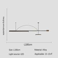  Restaurant Moderne Lustres Bande Linéaire à LED - Luminaires Design Luxe | Marco Lucetti C L180cm / Lumière froide