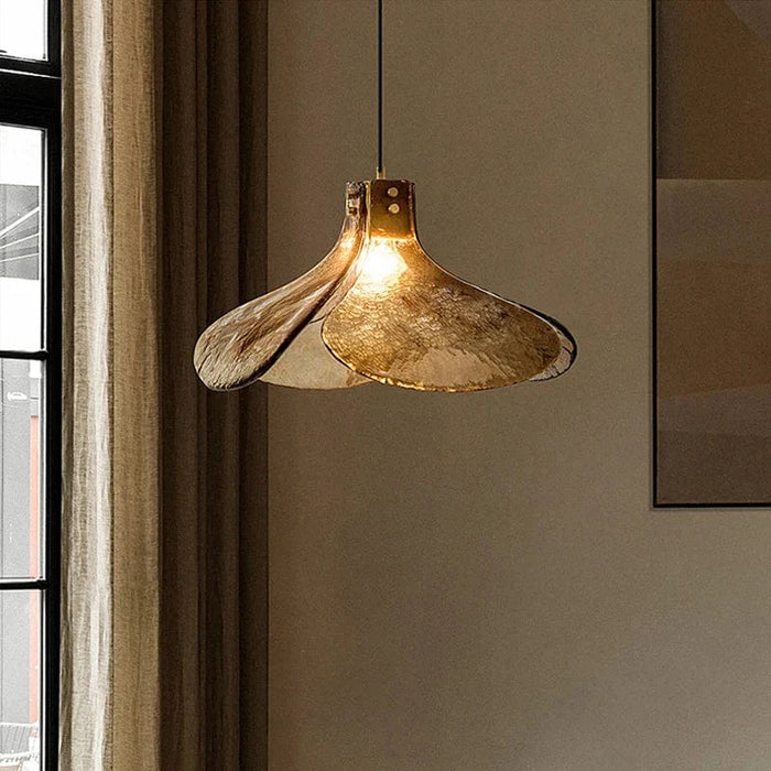 Rétro LED Verre Suspension Lumière Pétale Forme Fleur Lustre Chambre Loft Maison Restaurant Bar Café | Marco Lucetti