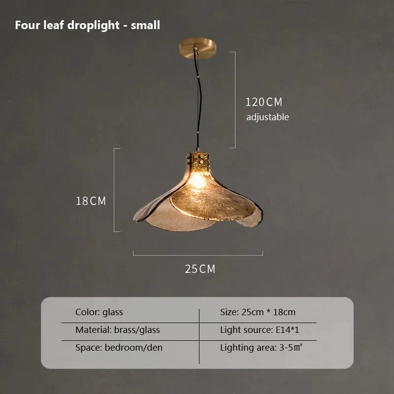 Rétro LED Verre Suspension Lumière Pétale Forme Fleur Lustre Chambre Loft Maison Restaurant Bar Café | Marco Lucetti 25CM / Lumière chaude