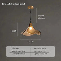 Rétro LED Verre Suspension Lumière Pétale Forme Fleur Lustre Chambre Loft Maison Restaurant Bar Café | Marco Lucetti 25CM / Lumière chaude