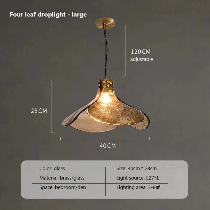 Rétro LED Verre Suspension Lumière Pétale Forme Fleur Lustre Chambre Loft Maison Restaurant Bar Café | Marco Lucetti 40CM / Lumière chaude
