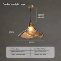 Rétro LED Verre Suspension Lumière Pétale Forme Fleur Lustre Chambre Loft Maison Restaurant Bar Café | Marco Lucetti 40CM / Lumière chaude