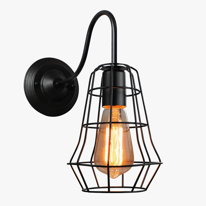 Rétro Loft Applique Vintage Murale Luminaire  LED Lampe De Chevet Industriel - Idéal pour la Maison, Bar, Salon ou Chambre | Marco Lucetti Noir
