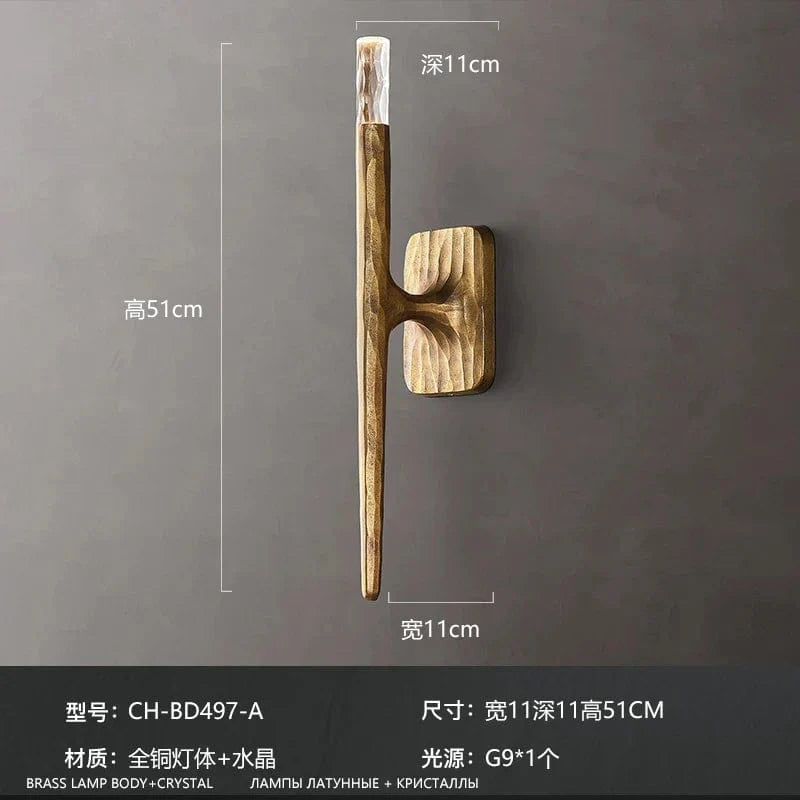 RH Laiton Créatif - Applique Salon Fond Mur Escalier Entrée Étude Médiévale Thaddeus Chambre Lampe de Chevet | Marco Lucetti W11E11H51CM / 3000K / 5W