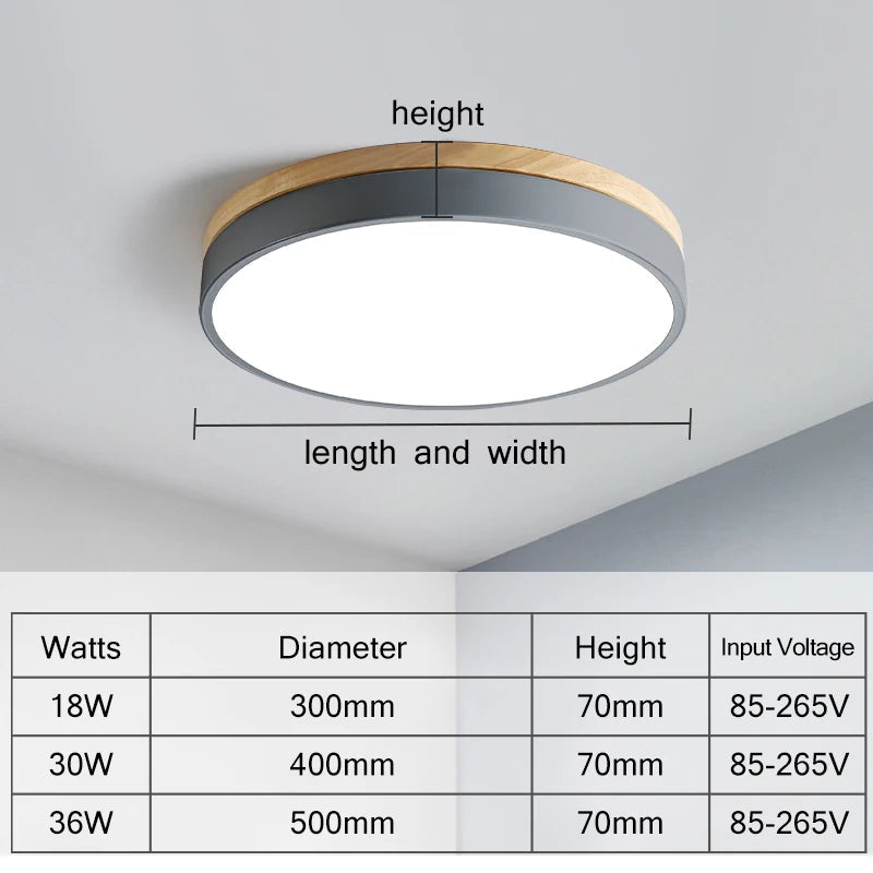 Plafonnier Nordique LED en Bois à 7 Couleurs pour Salon - 3 Lumières Ajustables - Idéal pour Chambre et Couloir