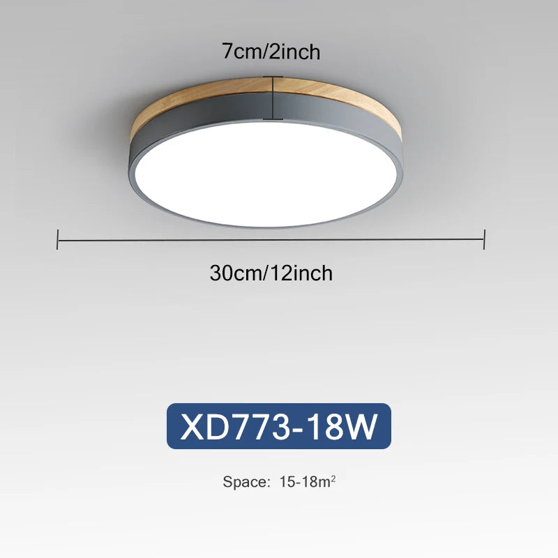 Plafonnier Nordique LED en Bois à 7 Couleurs pour Salon - 3 Lumières Ajustables - Idéal pour Chambre et Couloir