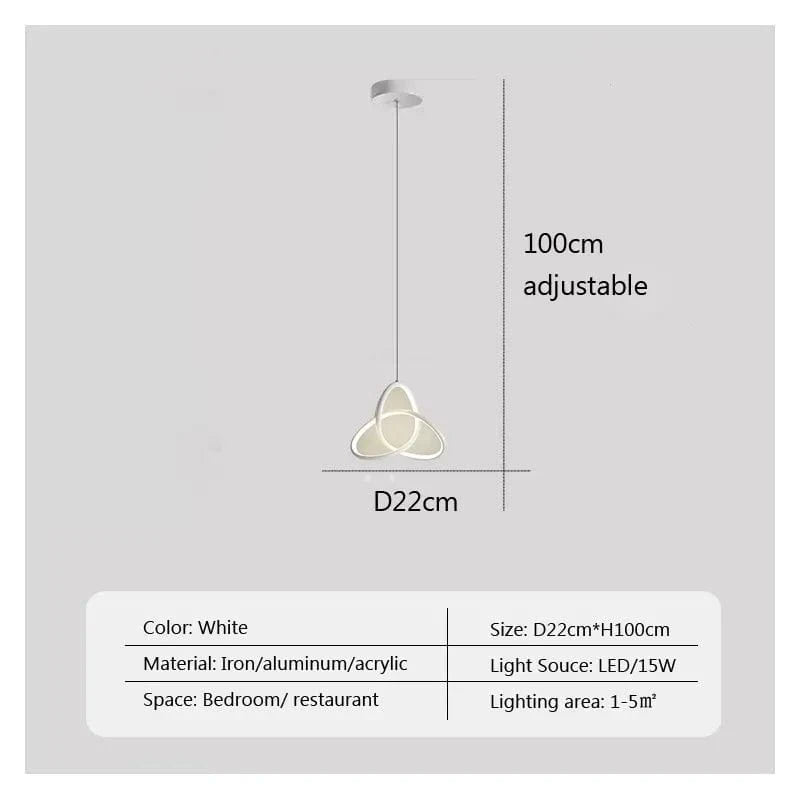 Rotatif LED - Suspension Moderne pour la Maison: Restaurant, Chambre, Porche, Barre - Luminaire de Luxe Léger et Pliable | Marco Lucetti C Blanc 22CM / Blanc froid