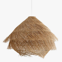Suspension lumineuse Japonais Wasabi en Rotin avec Led pour Salle à Manger