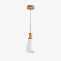 Suspension LED blanche et bois - Design scandinave