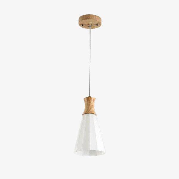 Suspension LED blanche et bois - Design scandinave