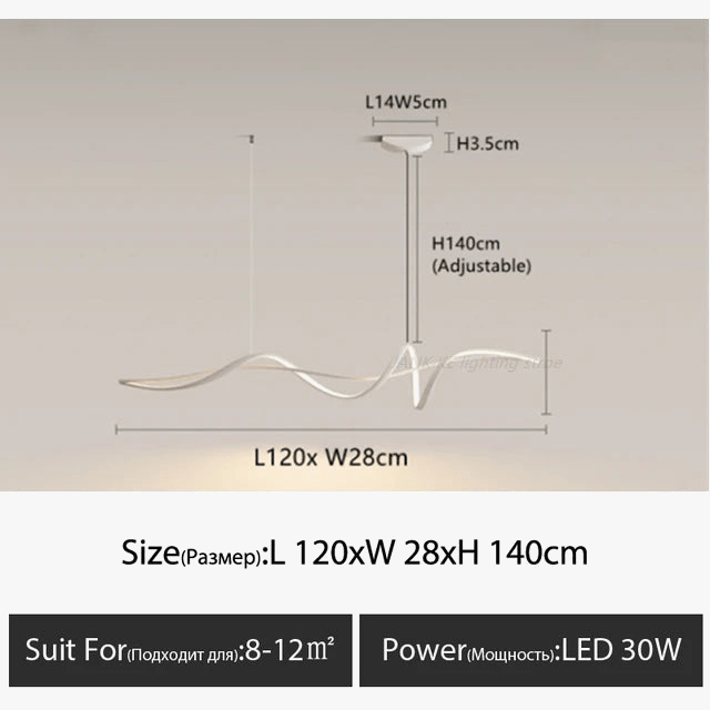 Ruban LED lustre en aluminium pour salle à manger et salon | Marco Lucetti