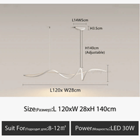 Ruban LED lustre en aluminium pour salle à manger et salon | Marco Lucetti