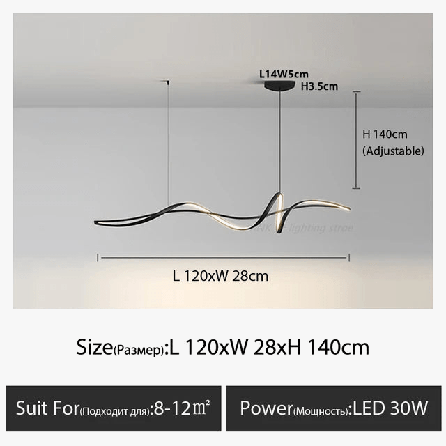 Ruban LED lustre en aluminium pour salle à manger et salon | Marco Lucetti