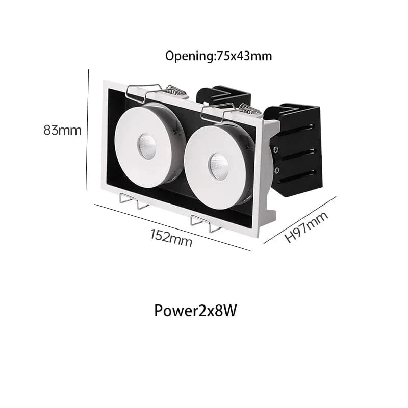 Saiyo - Projecteur LED Encastrable avec Angle Réglable | Marco Lucetti Blanc et noir 2x8W / TuyaZigbee à intensité variable