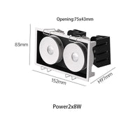 Saiyo - Projecteur LED Encastrable avec Angle Réglable | Marco Lucetti Blanc et noir 2x8W / TuyaZigbee à intensité variable