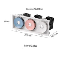 Saiyo - Projecteur LED Encastrable avec Angle Réglable | Marco Lucetti Blanc Rose Bleu 3x8W / TuyaZigbee à intensité variable