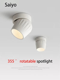 Saiyo - Projecteurs LED montés en surface 12W Downlight rond en aluminium - Idéal pour salon, chambre et magasin | Marco Lucetti