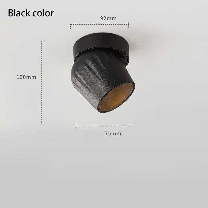 Saiyo - Projecteurs LED montés en surface 12W Downlight rond en aluminium - Idéal pour salon, chambre et magasin | Marco Lucetti Couleur noire / Lumière chaude 3000K / 12W