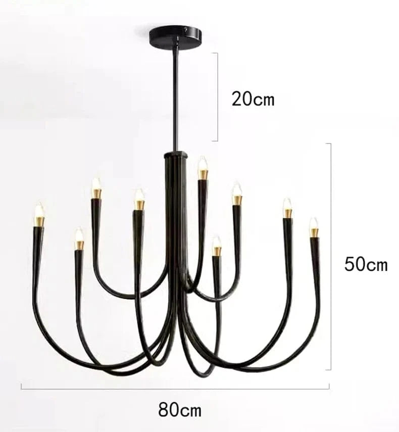 Salle à manger moderne : Luminaires suspendus design et éclairage intérieur LED | Marco Lucetti Ae taille 9 têtes noires / Blanc froid